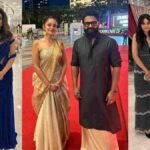 Sheena Chohan, INCA Awards 2026, Rishab Shetty, Shriya Saran, gold saree look, Indian cinema event, red carpet fashion, pan India actors