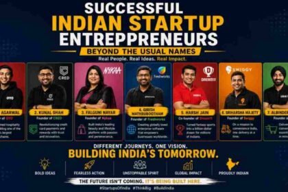 Ritesh Agarwal , Founder of OYO ,Kunal Shah , Founder of CRED ,Falguni Nayar ,Founder of Nykaa ,Girish Mathrubootham, Founder of Freshworks , Harsh Jain ,Co-founder of Dream11 ,Sriharsha Majety, Founder of Swiggy , Albinder Dhindsa ,Founder of Blinkit,Indian startup entrepreneurs, Ritesh Agarwal OYO, Falguni Nayar Nykaa, Indian founders success stories, startup ecosystem India