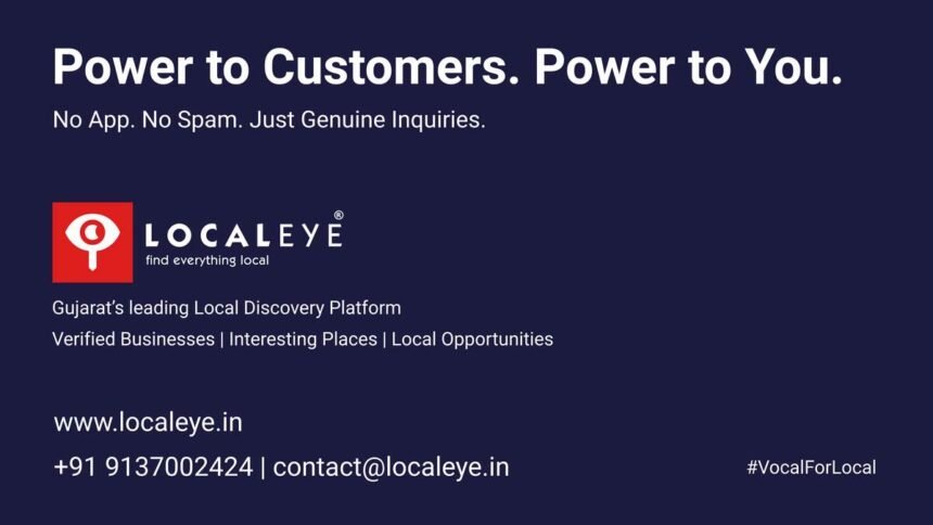 Localeye.in, hyperlocal discovery platform, Gujarat local business platform, local SEO India, trusted local businesses, Ahmedabad business search, digital local discovery