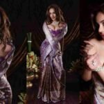 Seerat Kapoor saree look, Seerat Kapoor Teach For Change 2026, Seerat Kapoor fundraiser look, sweetheart neckline saree, shawl draped saree, Seerat Kapoor fashion