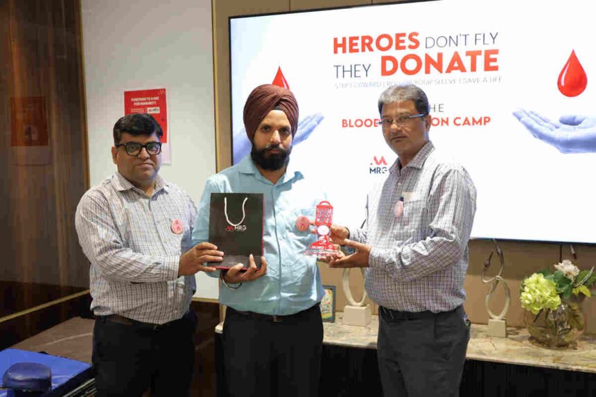 MRG Foundation, Indian Red Cross Society, blood donation camp, Gurugram CSR initiative, blood donors, community welfare, MRG Group, healthcare support, corporate social responsibility, blood donation drive