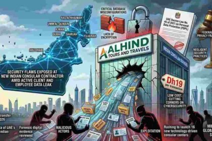 Alhind data leak, Indian consular services UAE, cybersecurity breach UAE, passport services contractor, UAE data privacy, Indian embassy Abu Dhabi, client data exposure