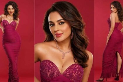 Seerat Kapoor , Actress Seerat Kapoor ,Seerat Kapoor, Seerat Kapoor fashion, Ohaila Khan couture, Magenta gown, Bollywood red carpet fashion,