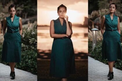 Sheena Chohan, Sheena Chohan photoshoot, modern power dressing, emerald teal suit, Florida photoshoot, Luke Ayers photography, sophisticated celebrity style