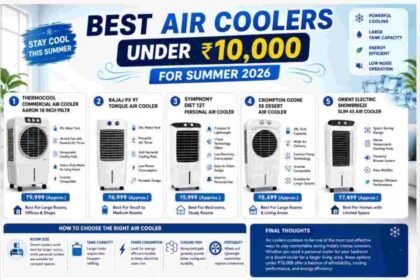 best air coolers under 10000, air coolers India 2026, budget cooling solutions, top air coolers summer, budget air coolers India