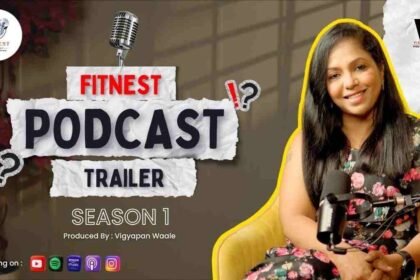 Official poster for FitNest Podcast Season 1 hosted by Vidya Raj Sharma and produced by Vigyapan Waale