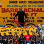 Cyclist Takshil Thakkar receiving felicitation from the Indian Army after completing the Manali to Leh expedition.