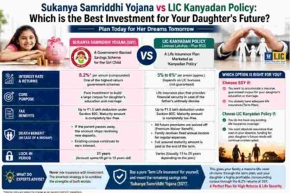 Sukanya Samriddhi Yojana vs LIC Kanyadan Policy, SSY vs LIC Kanyadan, Best investment for girl child in India, LIC Jeevan Lakshya Plan 933, SSY interest rate 2026, LIC policy for daughter's marriage, Girl child tax saving schemes, Sukanya Samriddhi Yojana benefits, Term insurance and SSY strategy, Difference between SSY and LICSukanya Samriddhi Yojana vs LIC Kanyadan Policy, SSY vs LIC Kanyadan, Best investment for girl child in India, LIC Jeevan Lakshya Plan 933, SSY interest rate 2026, LIC policy for daughter's marriage, Girl child tax saving schemes, Sukanya Samriddhi Yojana benefits, Term insurance and SSY strategy, Difference between SSY and LIC