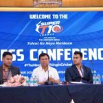 Super T10 League launch event in Mohali with Kiran More and T10 Cricket India Federation leadership