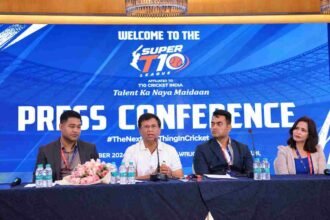 Super T10 League launch event in Mohali with Kiran More and T10 Cricket India Federation leadership