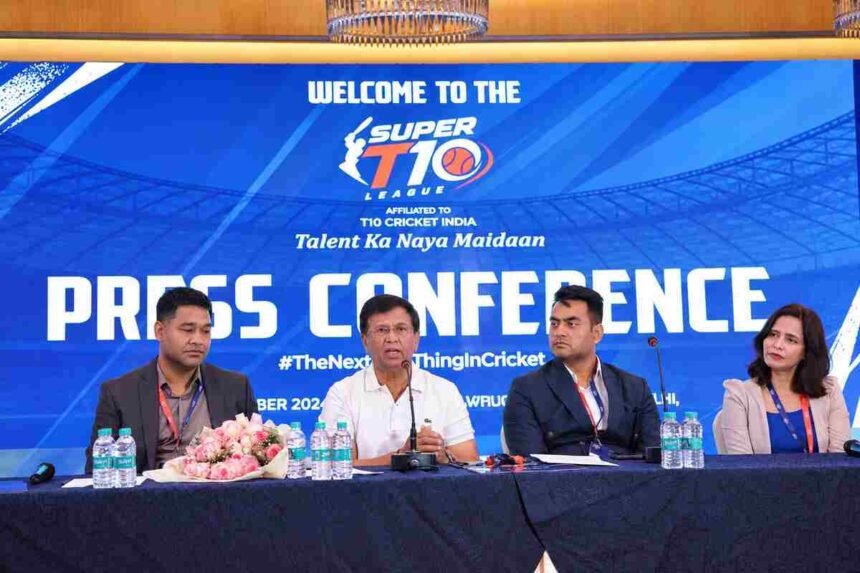 Super T10 League launch event in Mohali with Kiran More and T10 Cricket India Federation leadership