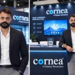 Cornea AI-driven interactive flat panel and smart display setup showcased at InfoComm India 2026