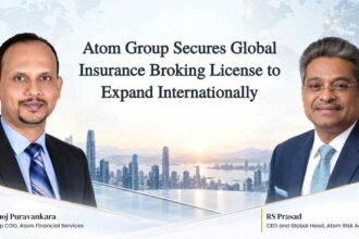 Atom Risk Advisory leadership team announcing international expansion and global insurance broking license