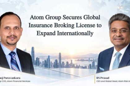 Atom Risk Advisory leadership team announcing international expansion and global insurance broking license