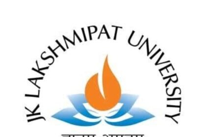 JK Lakshmipat University BizVerse 2026 National Management Fest banner in Jaipur