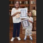 Agrima Singh and Avita Singh receiving recognition at the Largest Reading and Listening Competition in Chennai