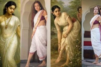 Sheena Chohan, Shakuntala, Raja Ravi Varma, Indian Mythology, Sheena Chohan Photoshoot, Bollywood Actress, Evolve Back Hampi, Indian Art Reimagined, Shakuntala Painting, Contemporary Indian Woman