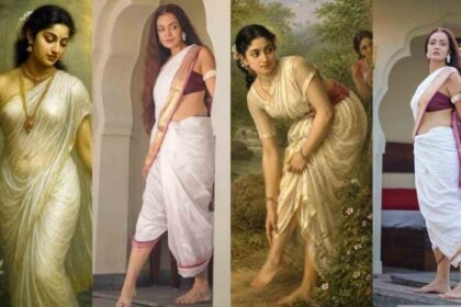 Sheena Chohan, Shakuntala, Raja Ravi Varma, Indian Mythology, Sheena Chohan Photoshoot, Bollywood Actress, Evolve Back Hampi, Indian Art Reimagined, Shakuntala Painting, Contemporary Indian Woman