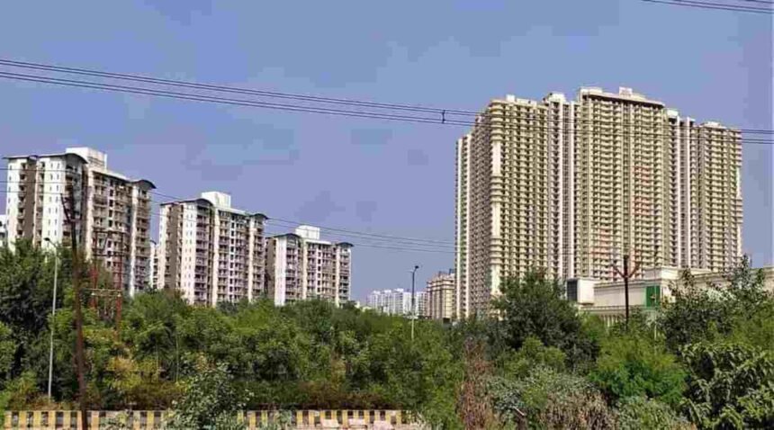 Modern residential high-rise apartment towers in Delhi-NCR and emerging micro-markets under rapid development